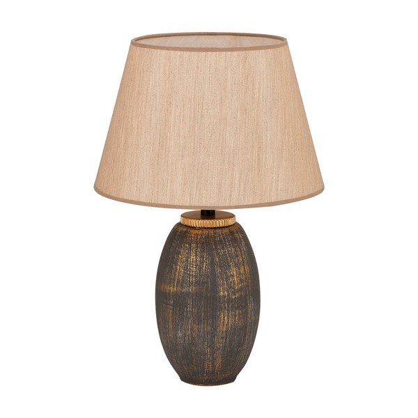 Lampada da tavolo grigia/beige con paralume in tessuto (altezza totale 46 cm) Yakamoz – Opviq lights
