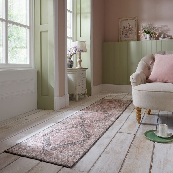 Passatoia rosa lavabile 60x230 cm Briony Traditional – Flair Rugs-image-1