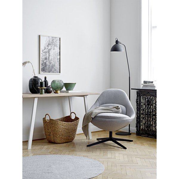 Tappeto grigio Roxie, ⌀ 120 cm - Bloomingville-image-1