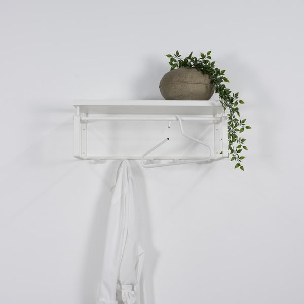 Attaccapanni da parete bianco in metallo con scaffale 70 cm Rex – Spinder Design-image-3