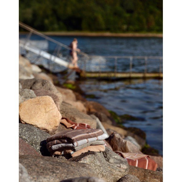 Asciugamano marrone/beige in cotone 70x140 cm Sauna – Zone-image-2