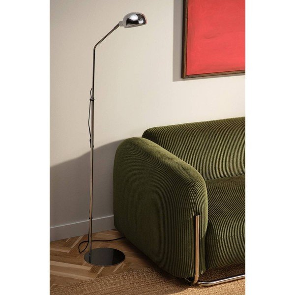 Lampada da terra color argento lucido in metallo con struttura flessibile (altezza totale 146 cm) Lincon – Jotex-image-2