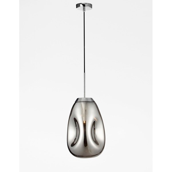 Lampadario color argento lucido in vetro ø 22 cm Lava – Nova Luce-image-3
