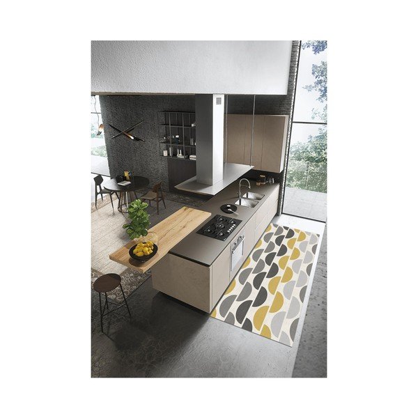 Šedo-žlutý běhoun Floorita Halfmoon, 60 x 190 cm-image-3