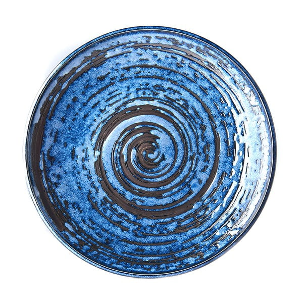 Piatto in ceramica blu Swirl, ø 25 cm Copper - MIJ