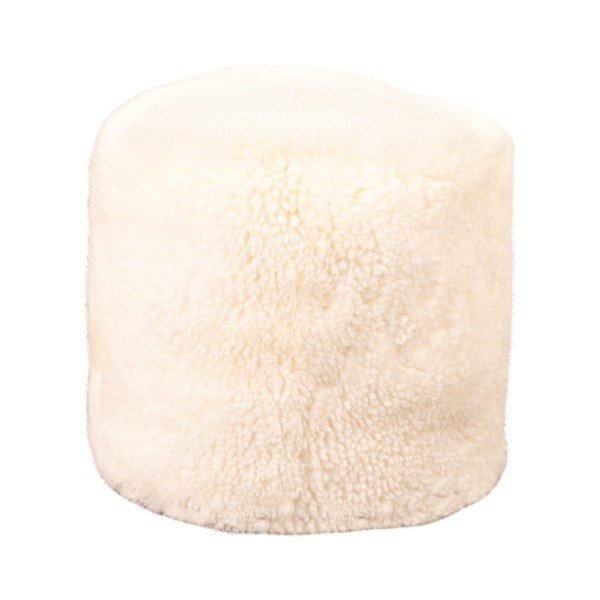 Pouf in pelle di pecora bianca - Native Natural