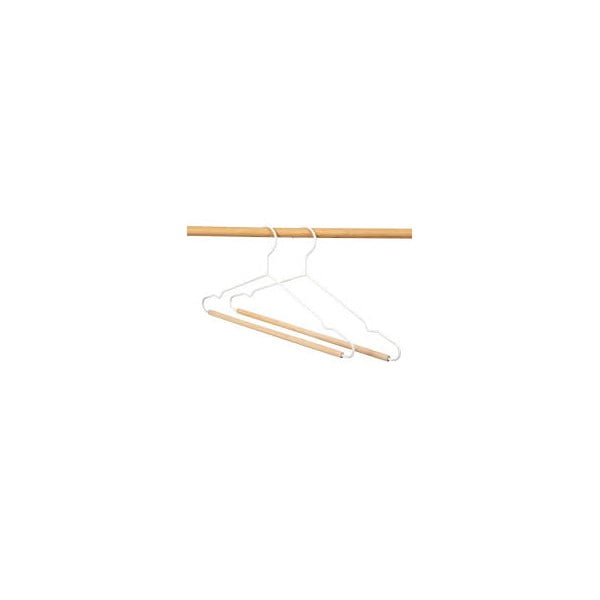 Set di 2 appendiabiti bianchi con dettaglio in legno Smerigliato - Compactor-image-2