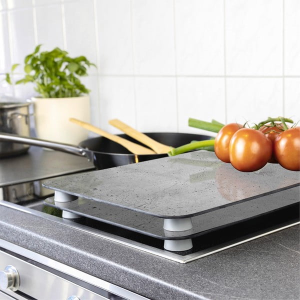 Set di 2 copri stufe in vetro grigio Universal - Wenko-image-1