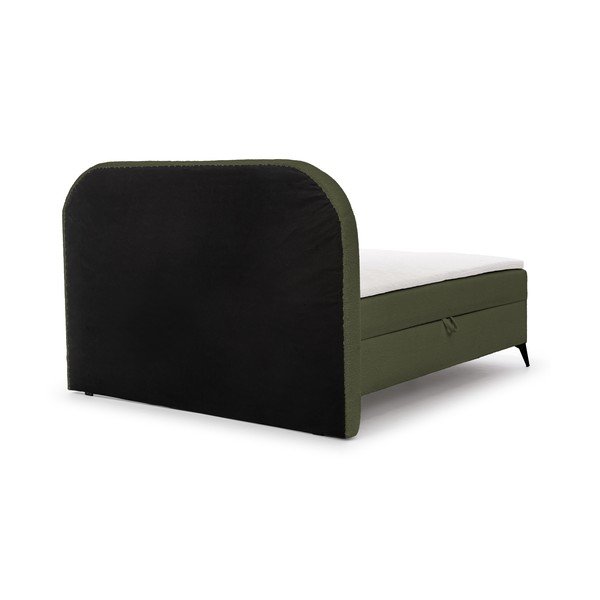 Letto boxspring verde con contenitore 160x200 cm Ornes – Ropez-image-4