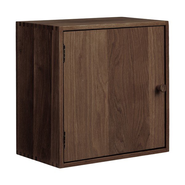 Mensola marrone scuro in rovere massiccio con ripiani multipli 30 cm Townsville – House Nordic