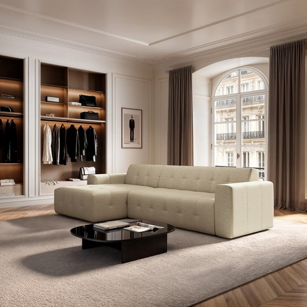 Divano angolare beige (con penisola a sinistra e chaise lounge) Tuil – Rodier-image-1