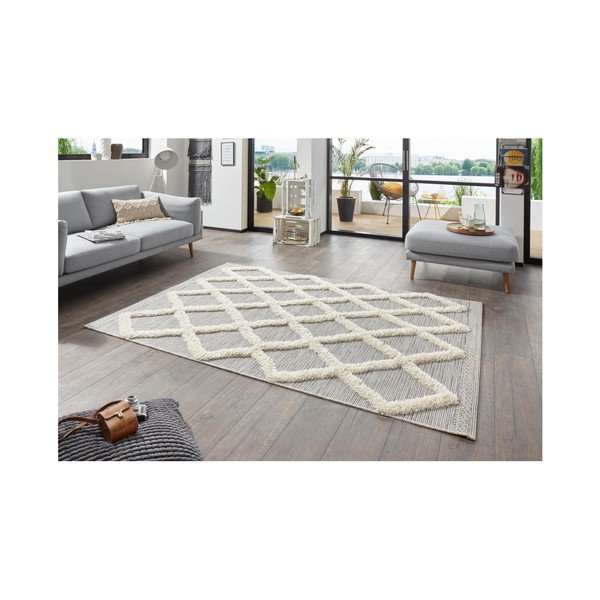 Tappeto grigio Handira Grid, 230 x 155 cm - Mint Rugs-image-2