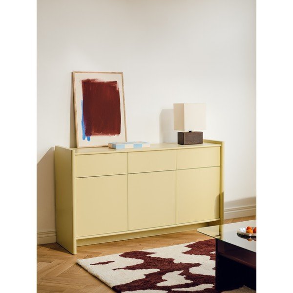Credenza giallo chiaro 160x91x46 cm Rali – noo.ma-image-1