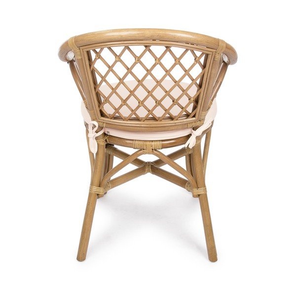 Sedia da esterno di colore naturale in legno massiccio/in rattan Athina – Bizzotto-image-4