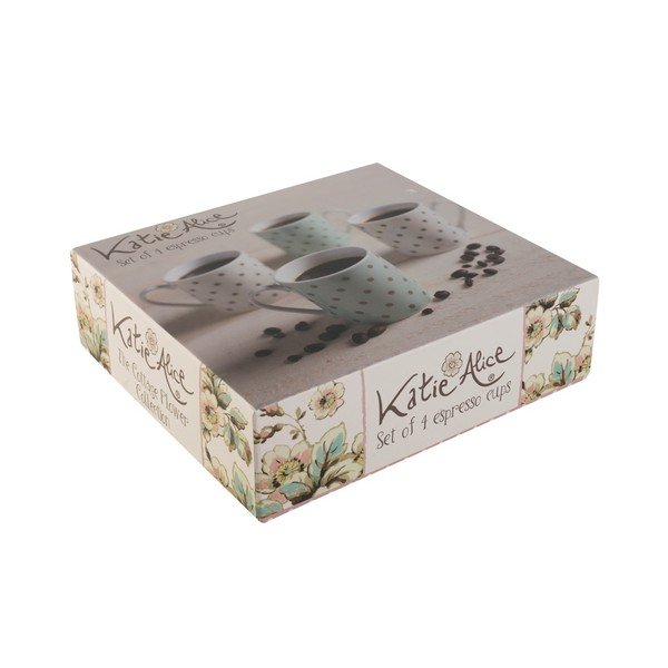 Set di 4 tazze da espresso in porcellana Cottage Flowers, 60 ml - Creative Tops-image-1