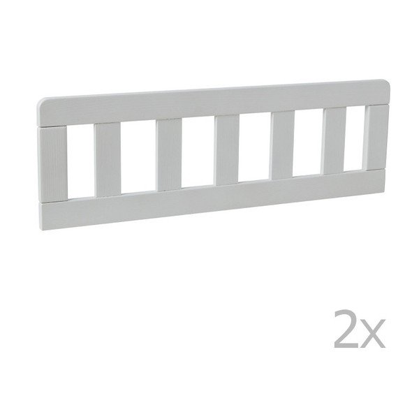 Set di 2 barriere per lettino in legno bianco, 200 x 90 cm Classic - Pinio