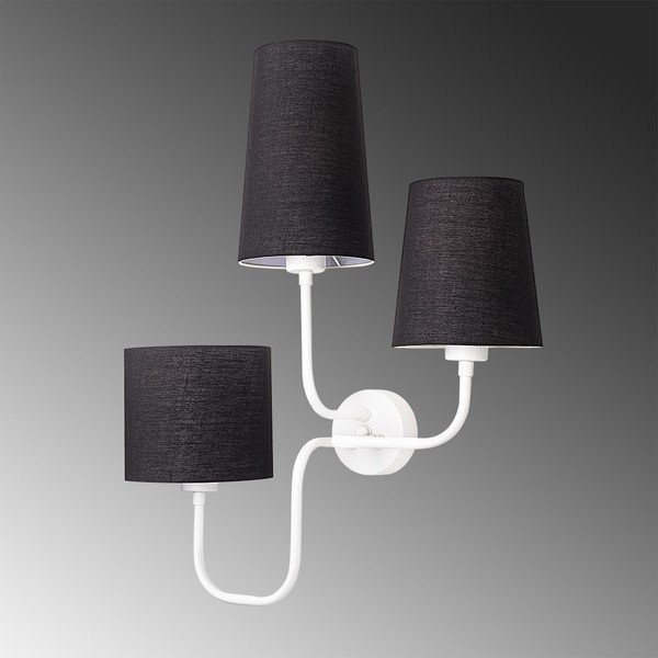 Lampada da parete in metallo bianco con paralume nero Opviq luci Eleni - Opviq lights-image-3