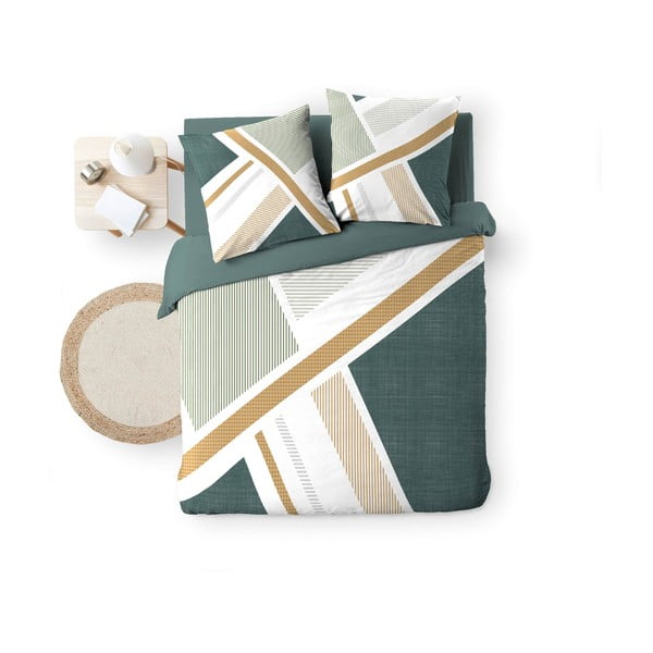 Set copripiumino e federa bianco in cotone per letto matrimoniale ed esteso 240x220 cm Zephyr – douceur d'intérieur-image-4