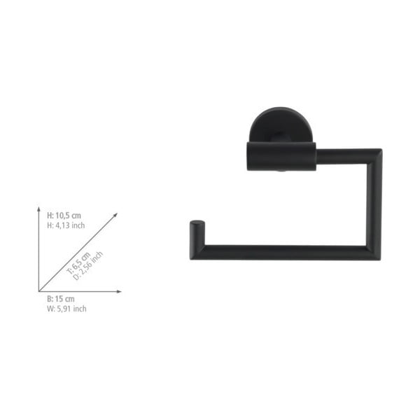 Porta carta igienica autoportante in acciaio inox nero opaco Bosio - Wenko-image-1