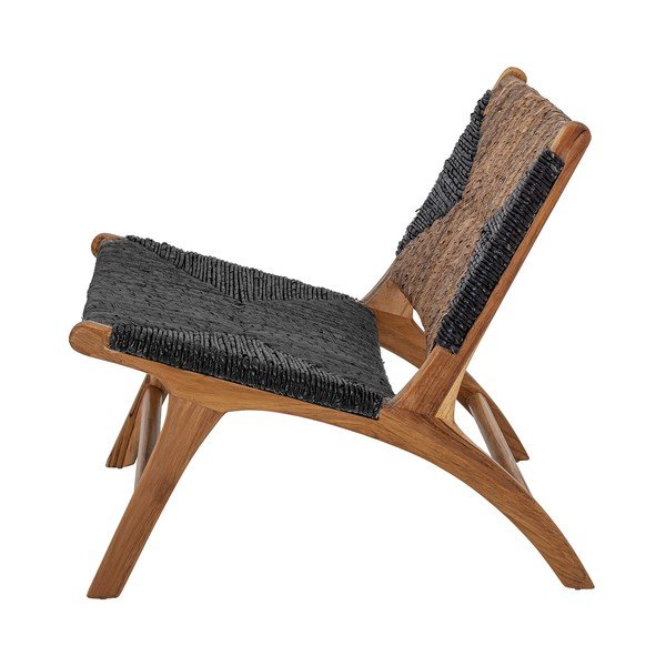 Poltrona nero-marrone con intreccio Grant - Bloomingville-image-3