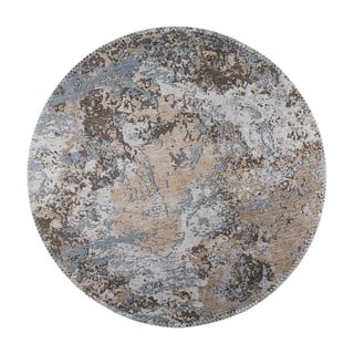 Tappeto rotondo azzurro/marrone chiaro lavabile ø 100 cm Sandstorm – Vitaus
