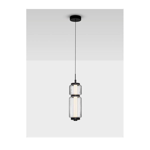 Lampadario LED nero opaco in vetro ø 12 cm Liesa – Nova Luce-image-3
