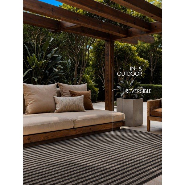 Tappeto da interno/esterno nero/color crema 200x300 cm Haringey Linley – Ted Baker-image-2