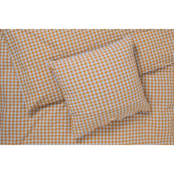 Biancheria da letto in crêpe giallo e azzurro per letto singolo 140x200 cm Bæk&Bølge - JUNA-image-2