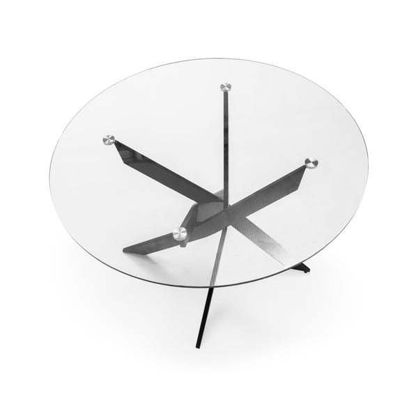 Tavolo da pranzo rotondo con piano in vetro 120x120 cm Ruth - Marckeric-image-4