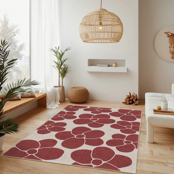 Tappeto rosso lavabile 120x180 cm Red Meadow – Mila Home-image-2