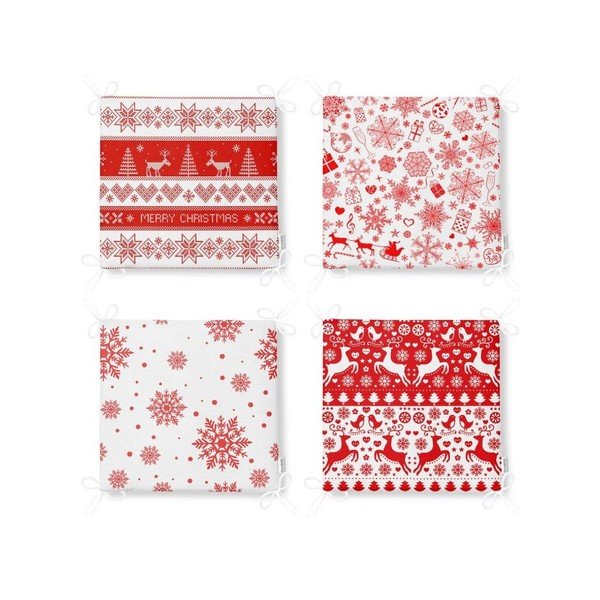 Set di cuscini per sedie a tema natalizio 4 pz 40x40 cm Snowflakes – Mila Home