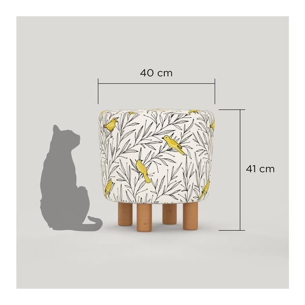 Taburette con gambe in legno Canaro, ⌀ 41 cm Cono - Homitis-image-1