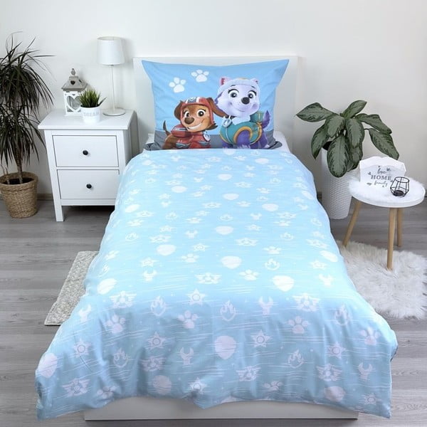 Set copripiumino e federa da bambini blu in cotone per letto singolo 140x200 cm Paw Patrol – Jerry Fabrics-image-2