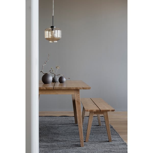 Panca da pranzo in legno con decoro in rovere , 144 x 38 cm Melfort - Rowico-image-4