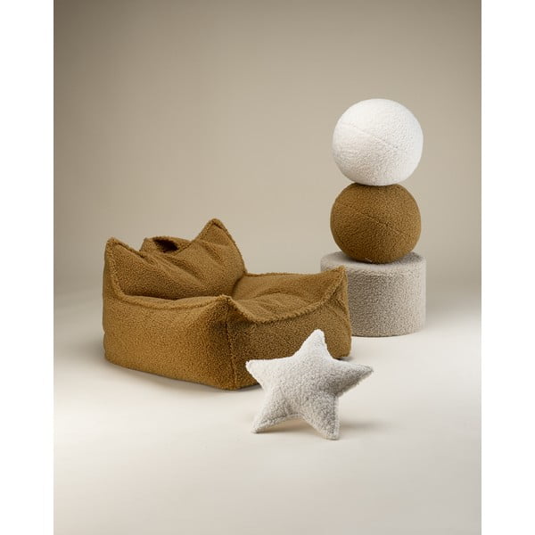 Pouf a sacco per bambini marrone con rivestimento in bouclé Chair – Wigiwama-image-4
