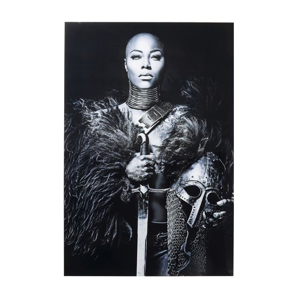 Quadro smaltato in bianco e nero Lady Knight, 150 x 100 cm - Kare Design