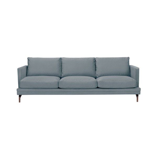 Šedá trojmístná pohovka s podnožím ve zlaté barvě Windsor & Co Sofas Jupiter