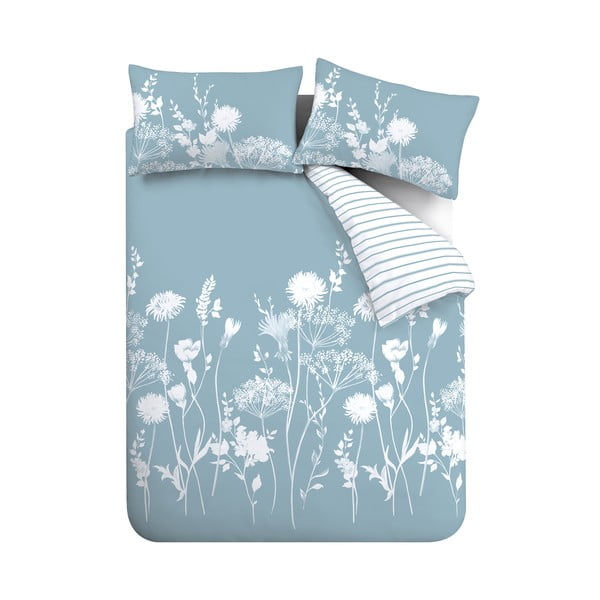 Biancheria da letto blu e bianca per letto matrimoniale 200x200 cm Meadowsweet Floral - Catherine Lansfield