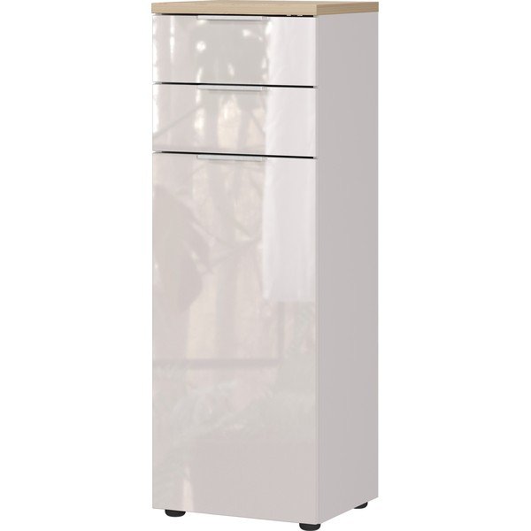 Mobile per bagno color crema lucido alto/stretto 39x112 cm Tavira – Germania-image-2