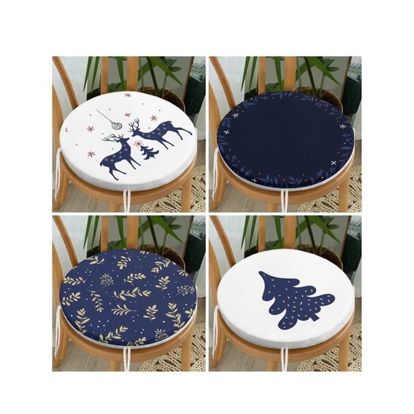 Set di cuscini per sedie a tema natalizio 4 pz ø 40 cm Blue Christmas – Mila Home-image-1