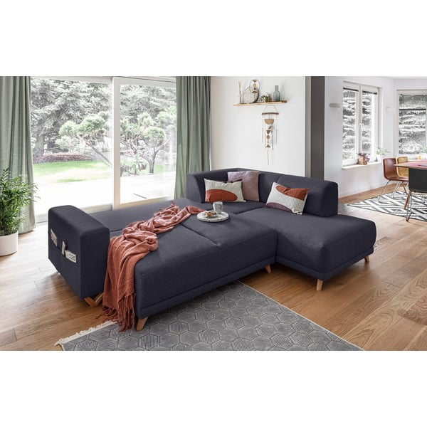 Divano angolare color antracite allungabile e con contenitore (penisola a destra/a L) Classy Sophie – Miuform-image-4