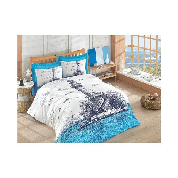 Biancheria da letto con lenzuolo per letto matrimoniale Lighting House, 200 x 220 cm - Mijolnir