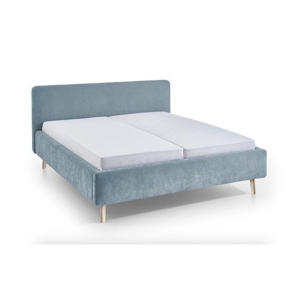 Letto matrimoniale imbottito azzurro rete non inclusa 180x200 cm Mattis – Meise Möbel-image-4