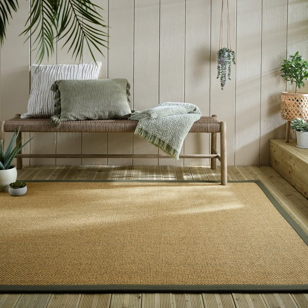 Tappeto da interno e esterno verde e marrone chiaro 160x230 cm Sisal Look – Flair Rugs-image-1