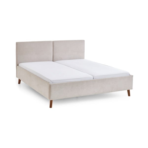 Letto matrimoniale imbottito beige con rete inclusa 180x200 cm Piano – Meise Möbel