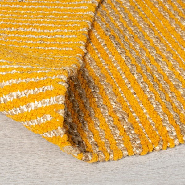 Tappeto giallo in iuta tessuto a mano 160x230 cm Equinox – Flair Rugs-image-1