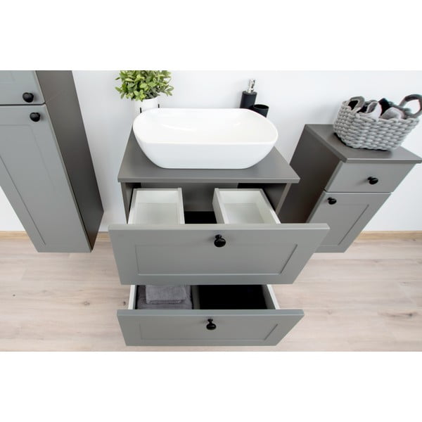 Mobile basso sospeso grigio sotto il lavabo 61,5x60 cm Senja - STOLKAR-image-4