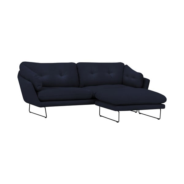 Set tmavě modé pohovky a sedacího pufu Windsor & Co Sofas Comet-image-1