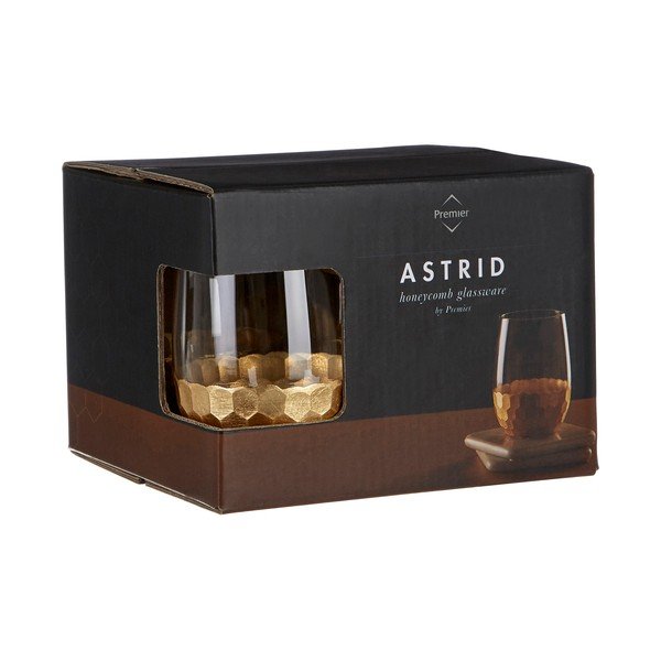 Set di 4 bicchieri con dettagli dorati Astrid, 240 ml - Premier Housewares-image-4