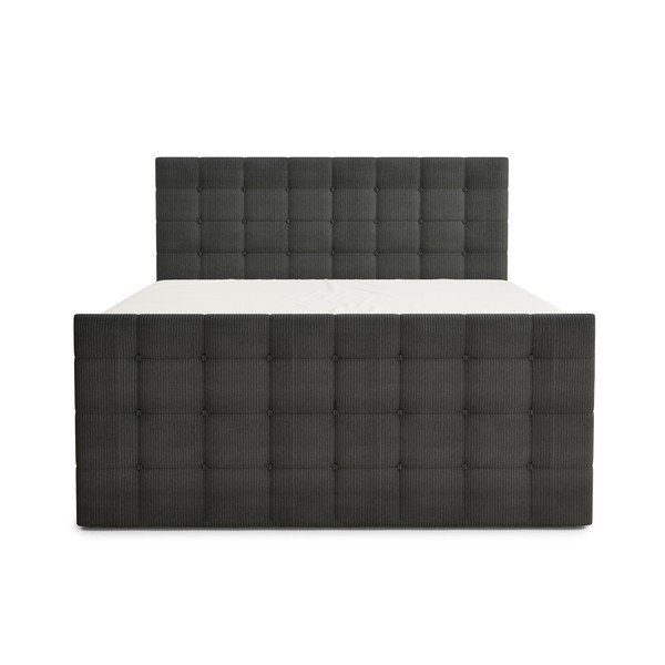 Letto boxspring color antracite con contenitore 200x200 cm Tasca – Maison de Rêve-image-2
